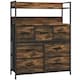 image 1 of HOMCOM Bedroom Chest of Drawers 7 Drawer Dresser w/ Shelves, Grey Wood Effect