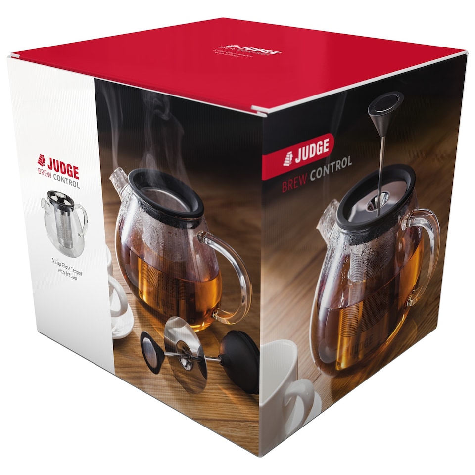 image 1 of Judge Brew Control Glass Teapot with Infuser 1L - 5 Cup