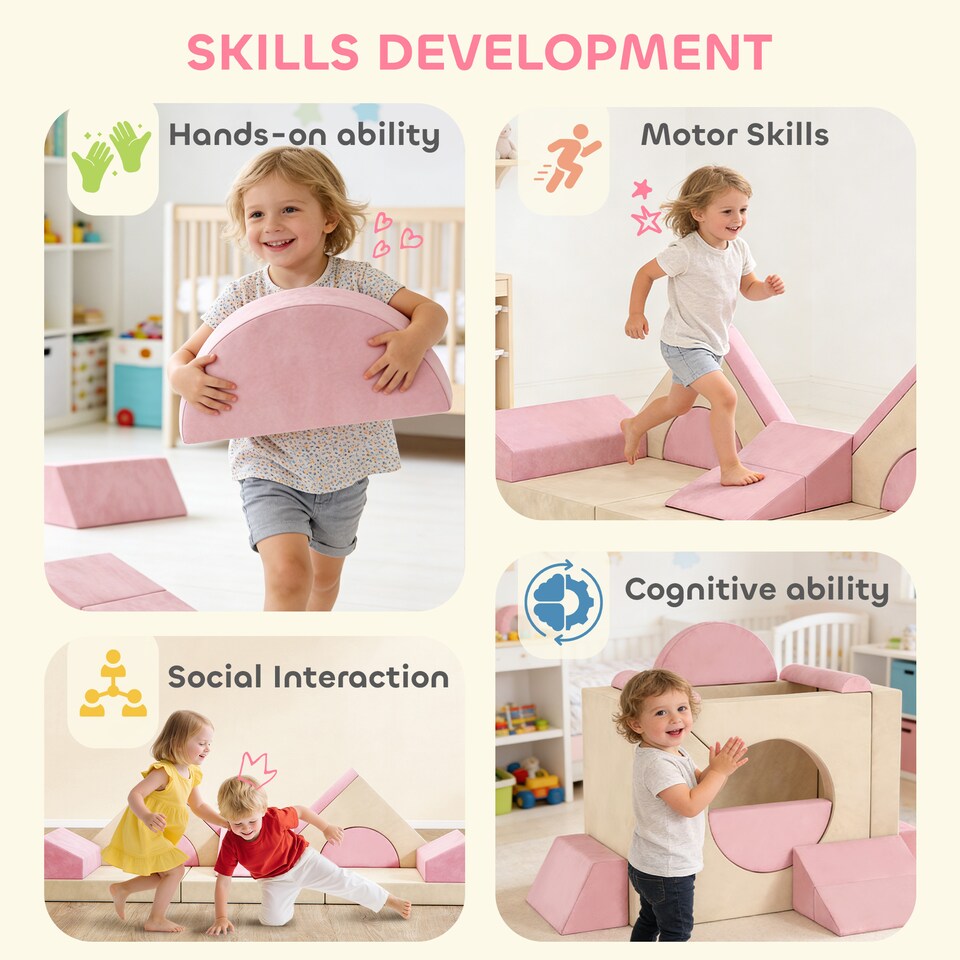 image 1 of AIYAPLAY Kids Play Sofa, 12 Pieces Foam Modular Convertible Sofa