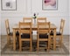 image 3 of Oslo 150 x 90 cm Medium Oak Dining Table and 6 Lincoln Chairs | Brown | Brown