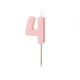 image 1 of Pastel Pink Number 4 Shaped Candle 5.5cm