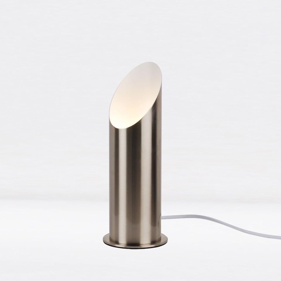 image 1 of Satin Nickel Tubular Floor Uplight | Silver | White | Medium | 1