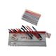 image 1 of Stationery Filled Red Zip 13x5" Pencil Case with Colouring Pencils