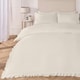 image 1 of OHS Ruffled Frill Edge Duvet Cover and Pillowcase Bedding Set, Super King - Natural Yellow | Natural | Super King