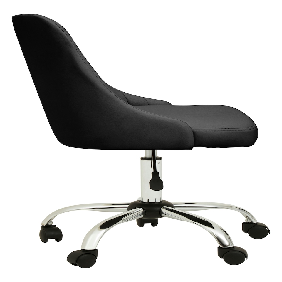 image 1 of Interiors by Premier Brent Ribbed Black And Chrome Home Office Chair