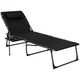 image 1 of Outsunny Folding Sun Lounger with 5-Level Reclining Back, Side Table 