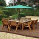 image 4 of Eight Seater Square Table Set with Cushions - W250 x D250 x H98 - Fully Assemble - Green
