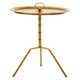 image 1 of Interiors by Premier Distressed Small Accent Table, Elegant Corner Table, Gold Finish Bedside Table, Durable Functional Table