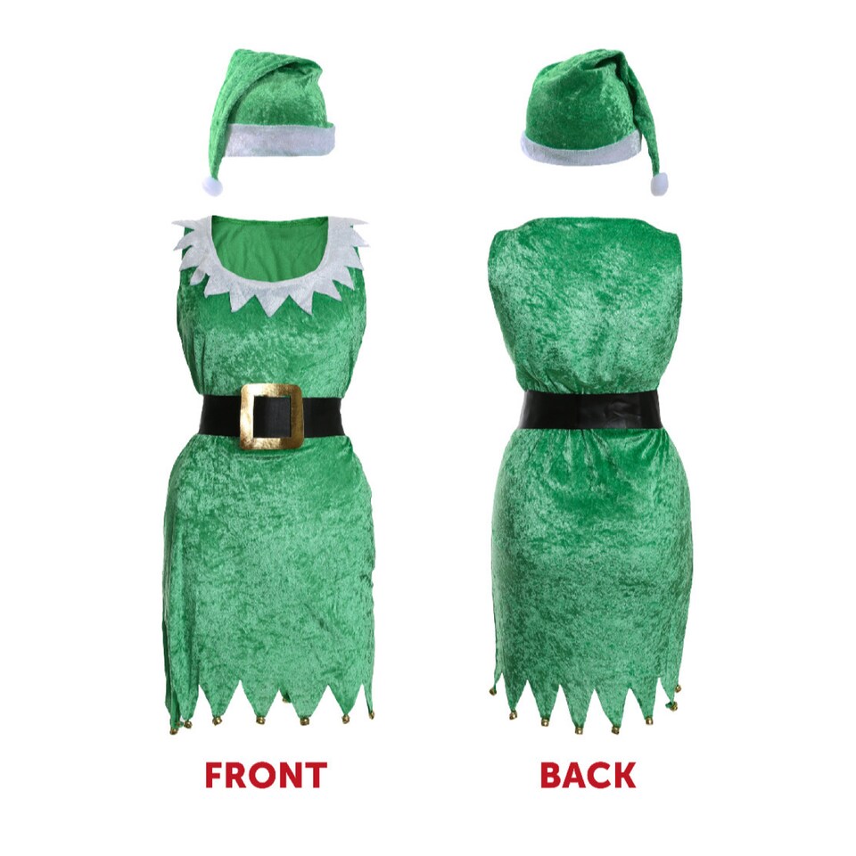 image 1 of Santa Pick Me Up Costume with Green Elf Costume | Multi | M