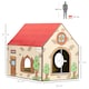 image 5 of PawHut Cat House Scratcher, Recyclable Cardboard with Catnip, Red Roof