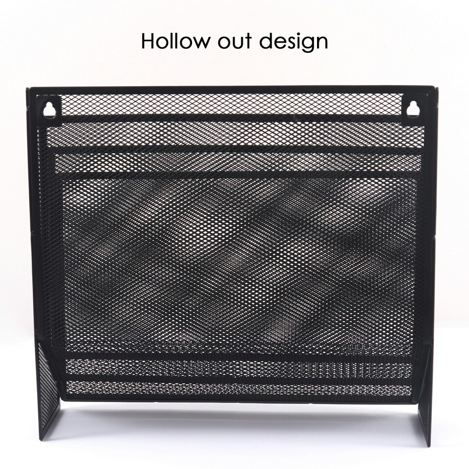 image 1 of Wire Mesh Magazine Holder with Hanging Holes