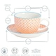 image 3 of Nicola Spring 12 Piece Hand-Printed Cappuccino Cup & Saucer Set - 250ml - Orange