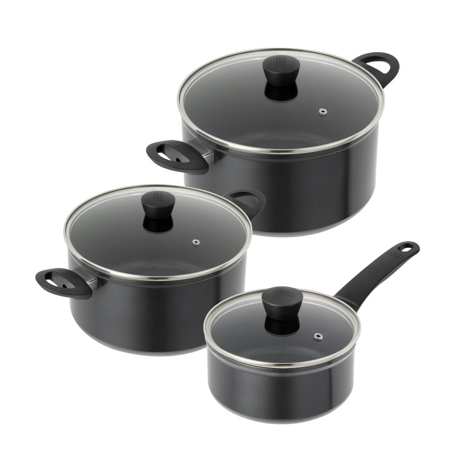 image 1 of Easy Induction 3pc Cookware Set 16cm saucepan, 20 & 24 cm casserole