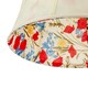 image 3 of Classic Curved Cream Cotton Drum Shade with Blue and Red Floral Inner Cream
