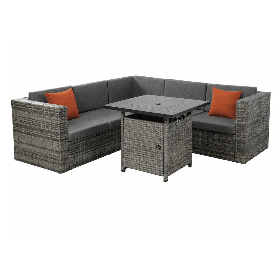 image 1 of Ascot Fire Pit Garden Set – Grey