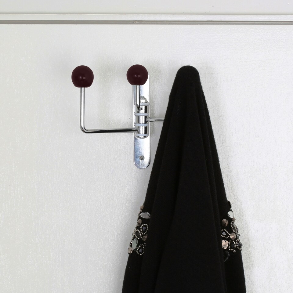 image 1 of Purple Ceramic Balls 3 Hook Wall Hanger