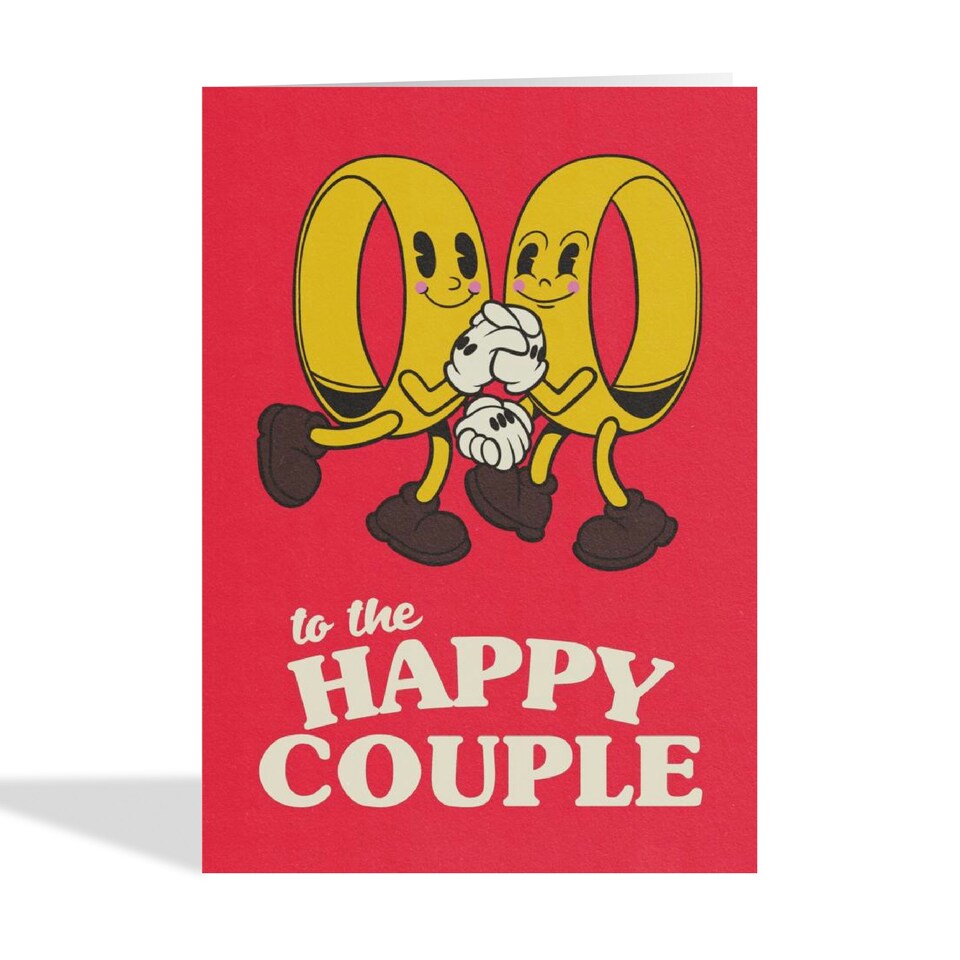 image 1 of Cute Retro Rings Wedding Card