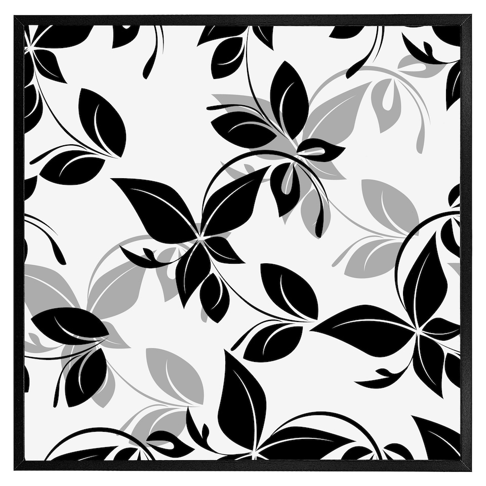 image 1 of Black & white floral (Picture Frame) Brown | XS