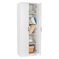 COSTWAY Wooden Storage Cabinet with 2 Doors and Adjustable Shelves White
