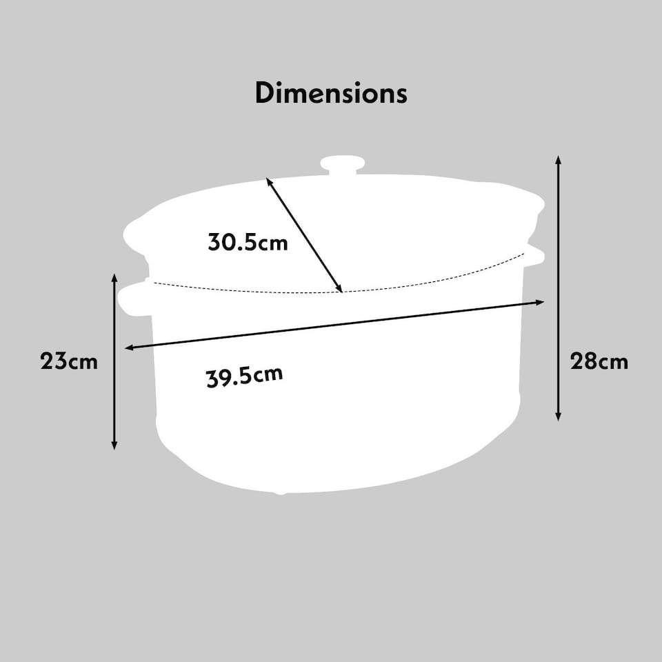 image 1 of Cooks Professional Slow Cooker 8 Litre with Dishwasher Safe Bowl, 2 Heat Settings & Keep Warm Function | Black