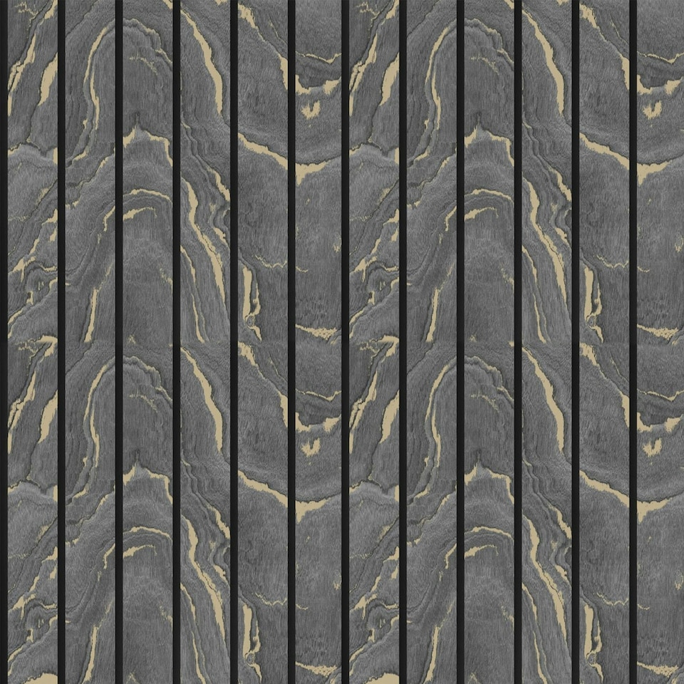 image 1 of Muriva Woodgrain Effect Wallpaper - Charcoal - 10m x 53cm | Black