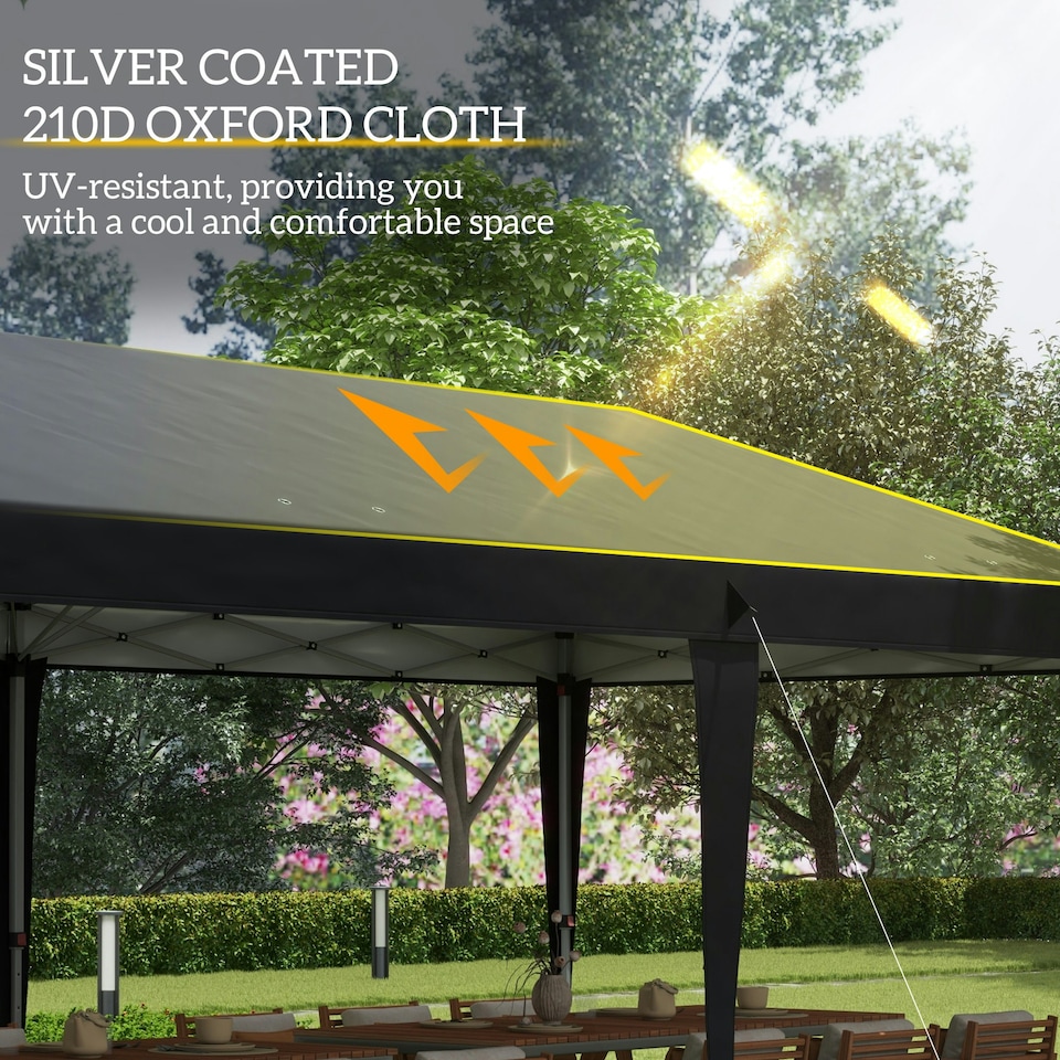 image 1 of Outsunny 3 x 6 m Pop Up Gazebo Patio Party Event Heavy Duty Canopy Black