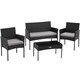 image 1 of Rattan Garden Furniture Palese - for 4 people, weather resistant | Black | black | 57 x 104 x 79 cm | 1
