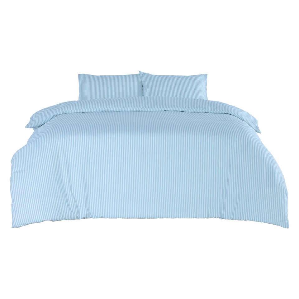 image 1 of Martex Studio Edition Blue Pinstripe Duvet Cover Set - King