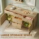 image 3 of HOMCOM Sideboard Soft Close Doors Wood Legs Walnut