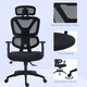 image 8 of Vinsetto Mesh Office Chair Swivel Desk Chair with Adjustable Height, Black
