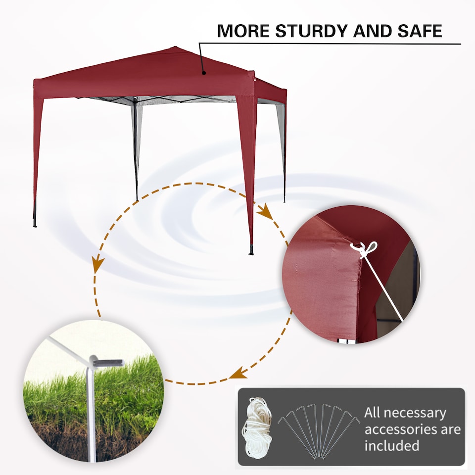 image 1 of MCC Direct Gazebo 3x3 Pop up Red | Red | Red