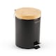 image 1 of Royalford 5L Pedal Bin with Bamboo Lid and Removable Basket
