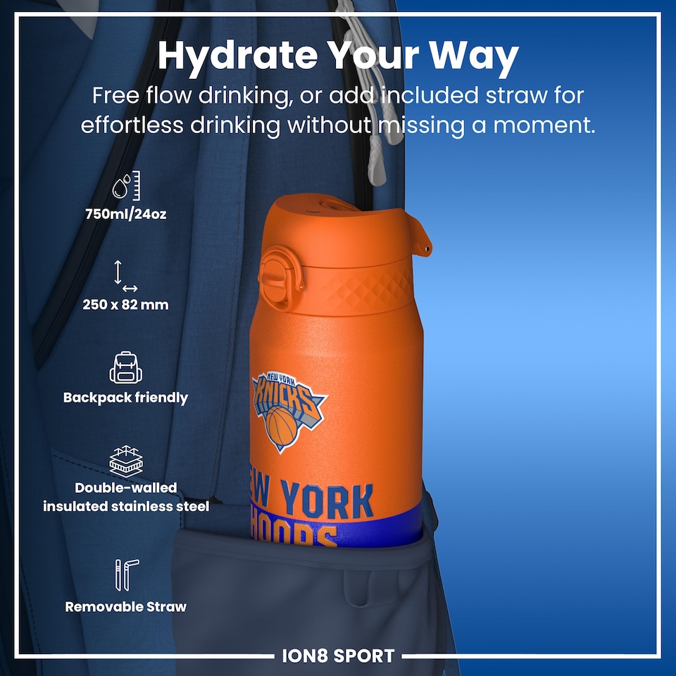 image 1 of NBA x Sport, Insulated Bottle, NBA 50, 750ml (24oz) | Orange | NBA 50 NY Knicks | One Size
