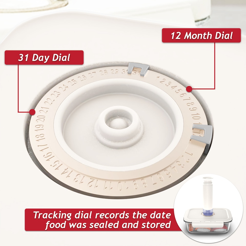 image 1 of SPARES2GO Vacuum Food Storage Glass Container with Securing Clips Lid + Manual Sealing Pump (Large, 1480ml)