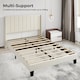 image 6 of Levede Double Bed Frame Metal and Wood Plush Upholstered Mattress Base