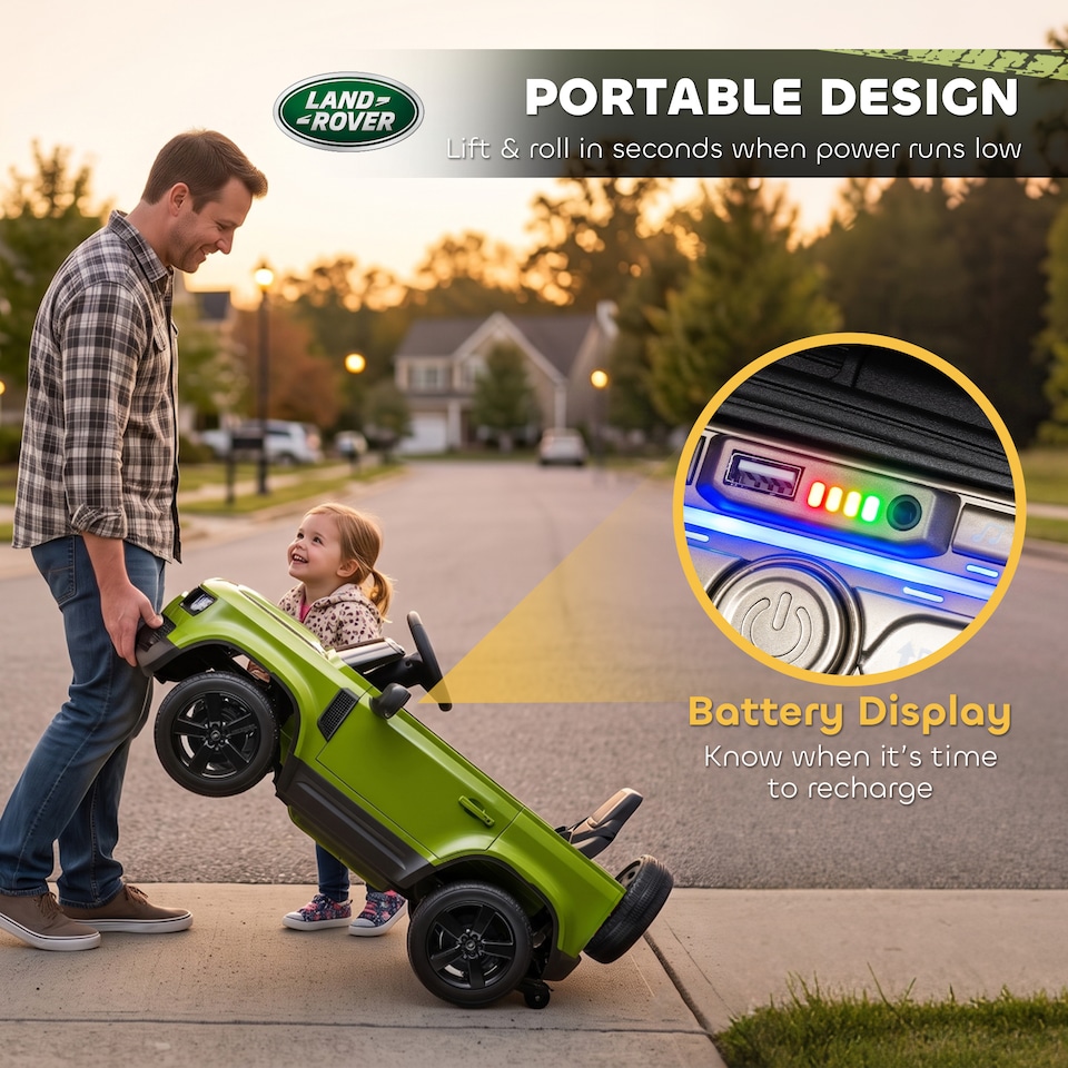 image 1 of AIYAPLAY Land Rover Defender Licensed 12V Kids Ride on Car w/ Remote