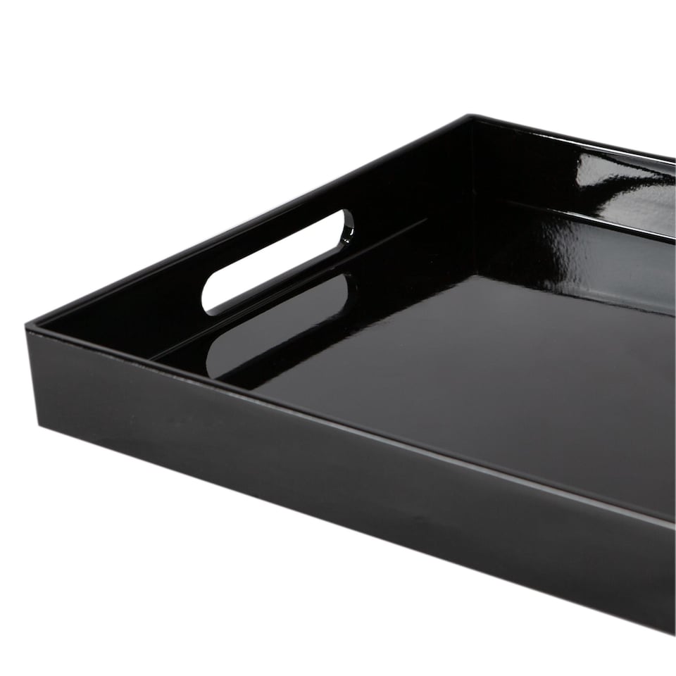 image 1 of Argon Tableware 6x Serving Trays - 34.5 x 25cm - Rectangular Tray Metallic Decorative Breakfast Tray Melamine Food Tray | Black | Black | One Size | 6