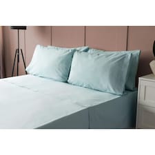 Belledorm 200 Thread Count Cotton Percale Ultra Deep Fitted Sheet | Blue | Duck Egg | One Size | 1