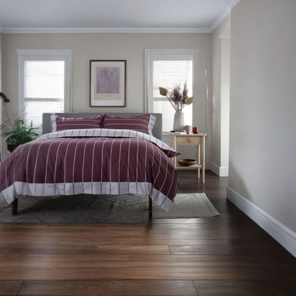 image 1 of TLC Pin Stripe Duvet Set | Red | Red | King | 1