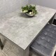 image 5 of Stone Grey Effect Wood Dining Table Set with 2 Grey Velvet Benches Stylish Dining Room Furniture