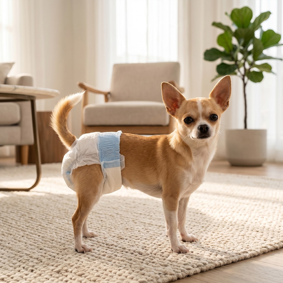 image 1 of PawHut Disposable Dog Diapers Female Dog Nappies 48 Count, XS, 15-33 cm