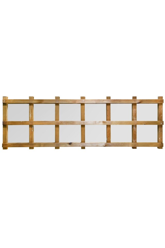 image 1 of The Trellis Garden Mirror - Large Wooden Wall Fence or Leaner Mirror 71" X 23" (179.5CM X 59.5CM). Scandinavian Red Wood | Multi