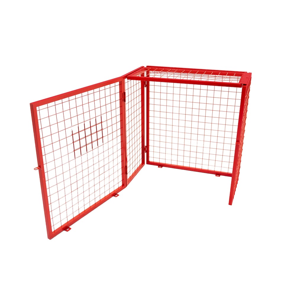 image 1 of Red Gas Bottle Collapsible Mesh Cage - 90cm x 80cm x 43cm