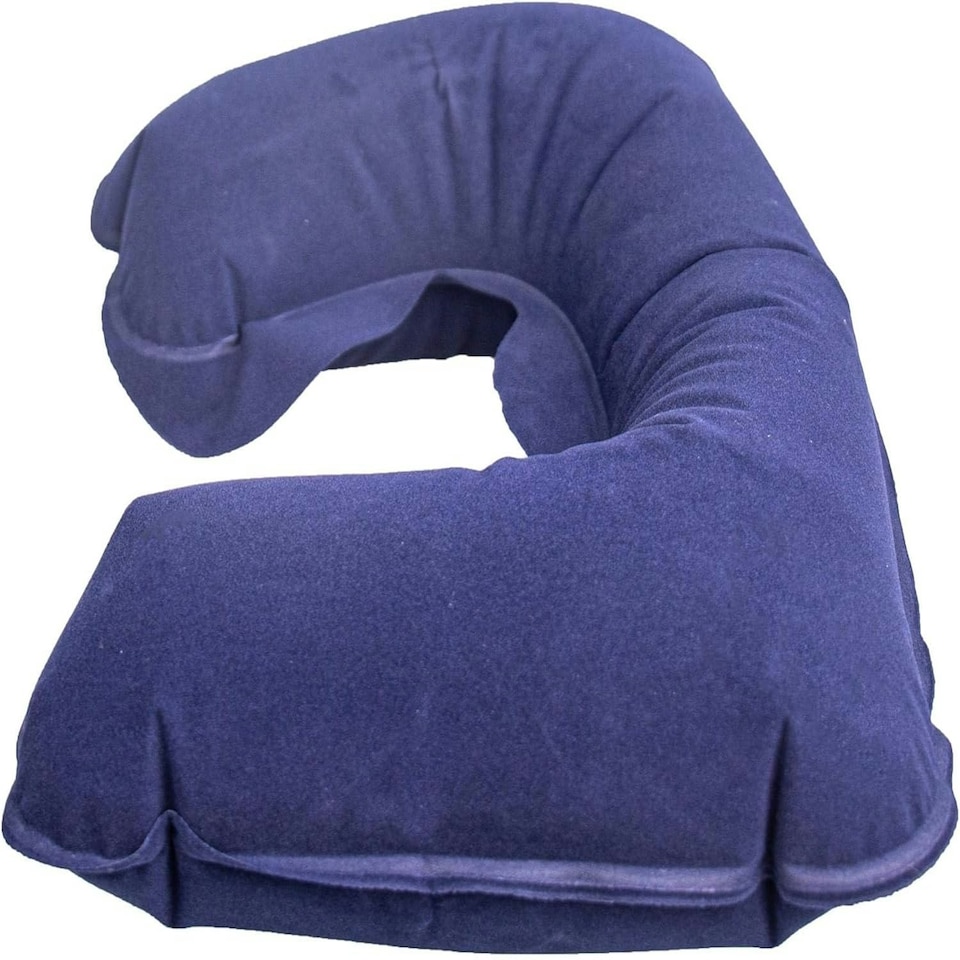 image 1 of Inflatable Travel Neck Rest Lumbar Pillow with Neck Support Air Neck Cushion