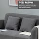 image 7 of HOMCOM 2 Seater Sofa, Modern Fabric Loveseat Sofa, Small Couch with 2 Pillows, Armrest and Wood Legs for Living Room, Bedroom, Home Office, Grey
