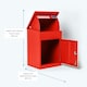 image 10 of SMART PARCEL BOX® Medium Front Access Red Red