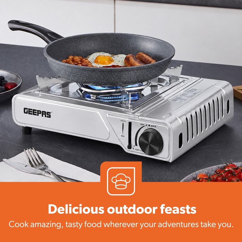 image 1 of Geepas Single Burner Portable Gas Stove With Carry Case