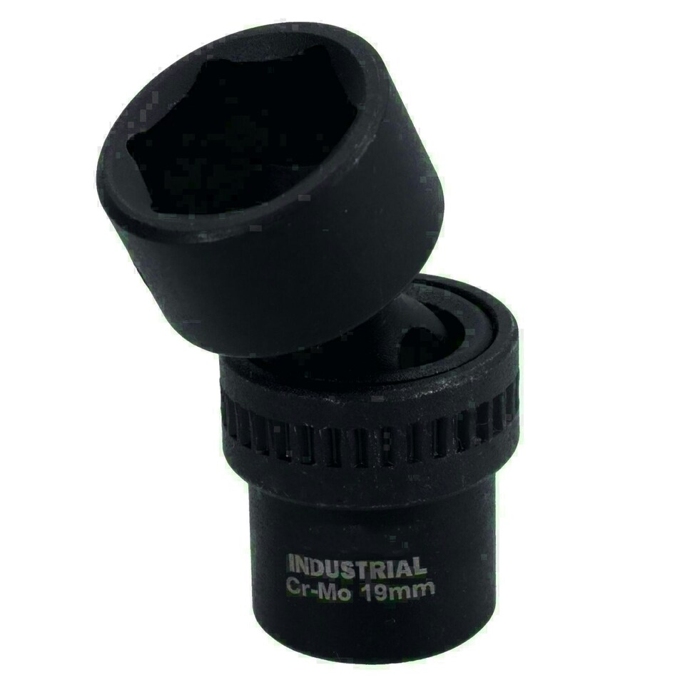 image 1 of 19mm 3/8in Drive Universal Swivel Wobble Metric Impact Shallow Socket
