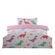 image 1 of Dino Daisy Microfibre Reversible Duvet Cover Set with Pillowcase Multi | Single
