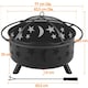image 3 of Yaheetech Fire Pit Set Iron Bowl Including Poker Mesh Cover Black